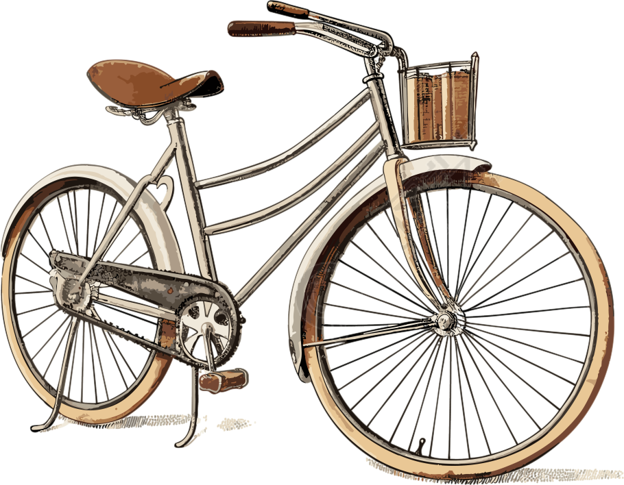 复古风格自行车白色背景PNG图形素材