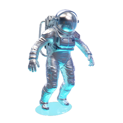 3D全息太空人模型插画
