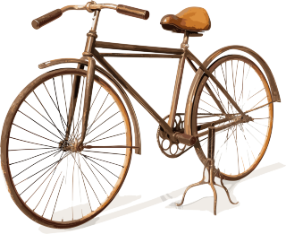 复古风格白色背景PNG自行车素材