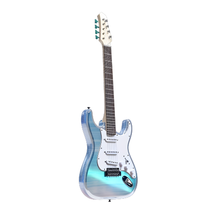 透明3D吉他模型插画