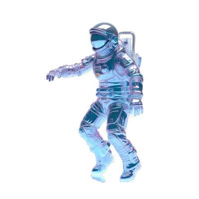 透明背景的3D全息太空人模型元素