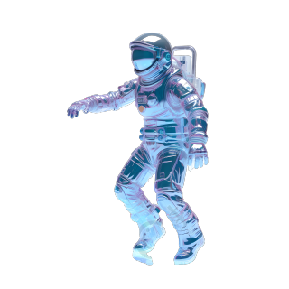 透明背景的3D全息太空人模型元素
