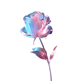 透明背景水晶玫瑰花高清PNG图形素材