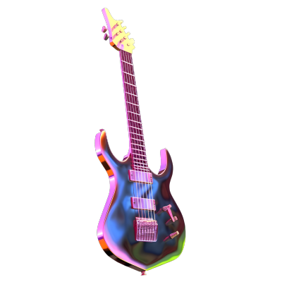 金属吉他全息图案-高清PNG素材