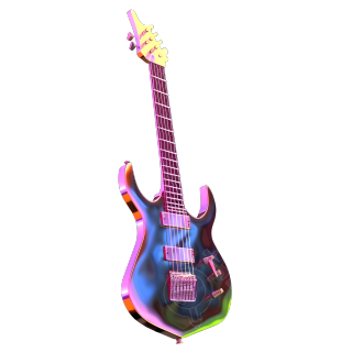 金属吉他全息图案-高清PNG素材