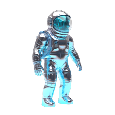 透明太空人3D模型插画