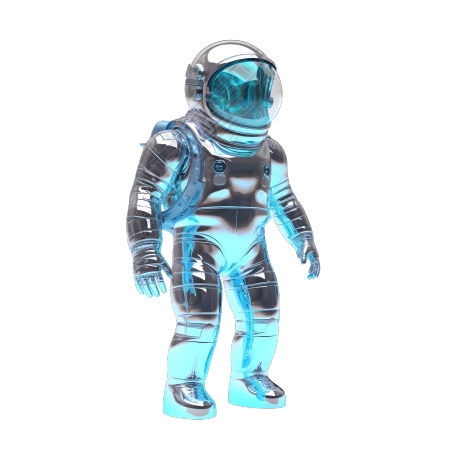 透明太空人3D模型插画