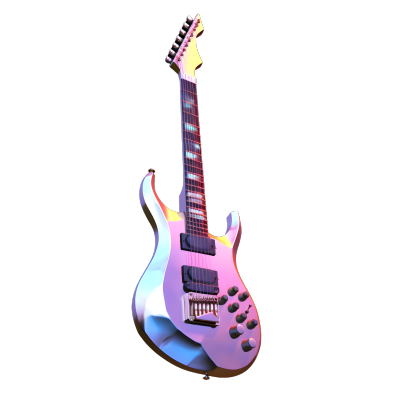 全息图形素材-金属吉他