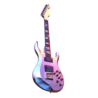 全息图形素材-金属吉他
