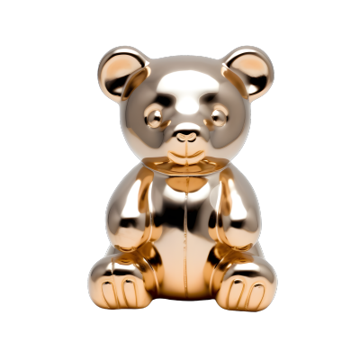 高清透明背景金属小熊玩具