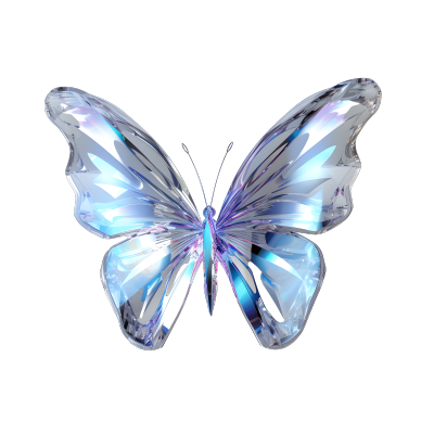 透明蝴蝶3D模型元素