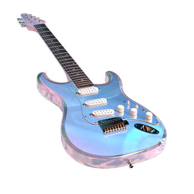 透明背景3D吉他图形素材