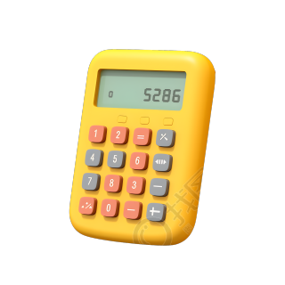 多彩黄色计算器PNG