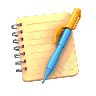 创意设计商业素材：彩色记事本和笔