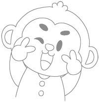手绘简约线条小猴子PNG插画素材