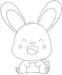 手绘简约线条小兔子PNG插画素材