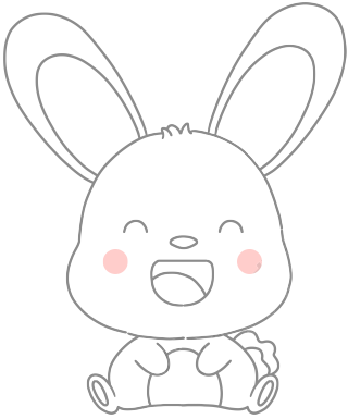手绘简约线条小兔子PNG插画素材