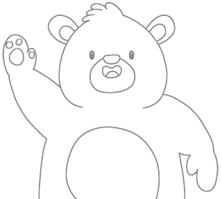 手绘简约线条小熊PNG插画素材