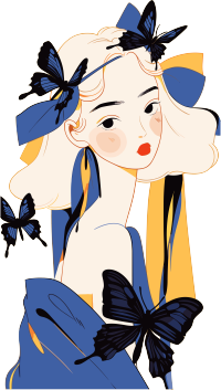 时尚可爱女孩插画设计素材