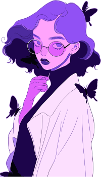 大胆色彩紫色插画设计