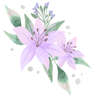 独特水彩风格花卉元素
