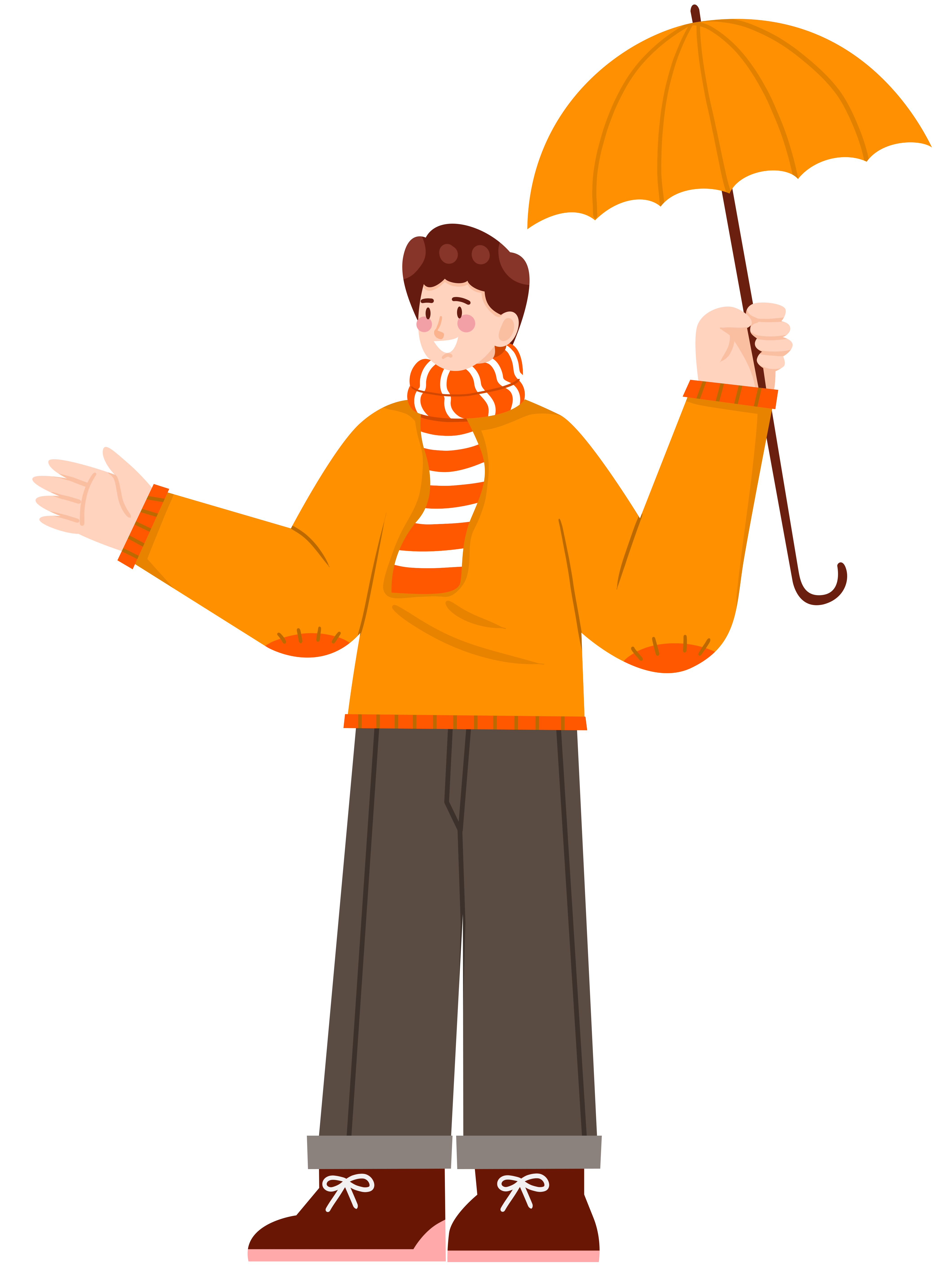 秋季穿黄色毛衣的男生插画素材