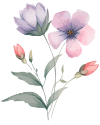 水彩风格创意花卉素材