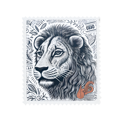 邮政主题复古图案邮票白色背景插画