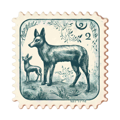 白色背景上的复古图案邮票插画