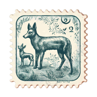 白色背景上的复古图案邮票插画