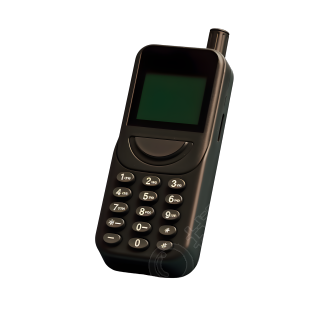 黑色手机在白色背景上的PNG素材