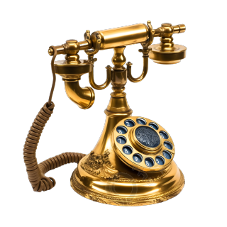 复古黄金电话透明背景高清图形素材