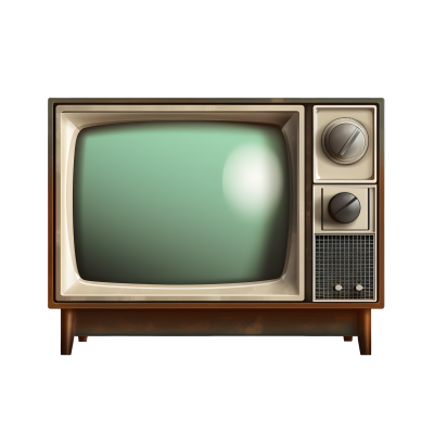 未打开的古老电视机插画素材