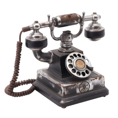 复古风古董电话透明背景插画