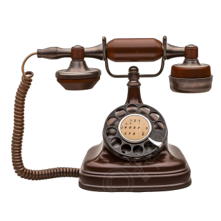 棕色复古电话高清创意设计元素