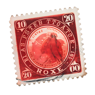 红色邮票创意设计元素PNG图形素材