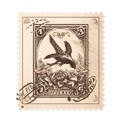 鸟类图形邮票素材