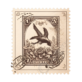 鸟类图形邮票素材