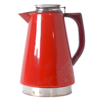红色咖啡壶白色背景设计素材