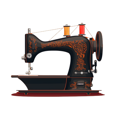 创意设计的复古缝纫机高清PNG图形素材