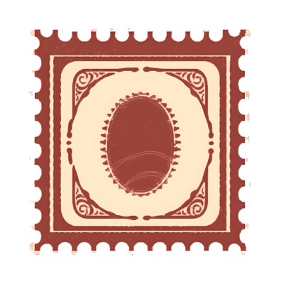 透明背景红色邮戳边框PNG图形素材