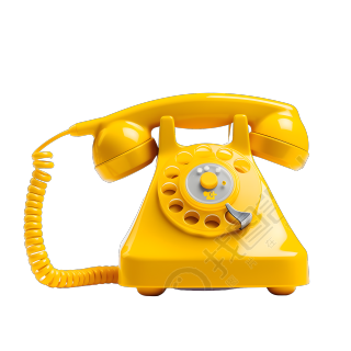 创意设计的黄色旋转电话高清PNG素材