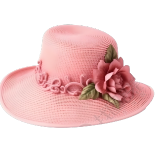 粉色花朵图案的帽子插画