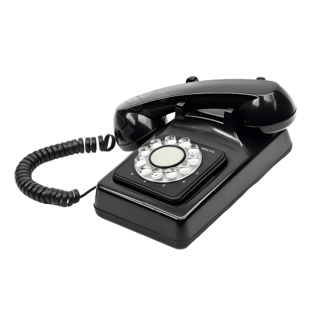 透明背景上的黑色复古电话素材