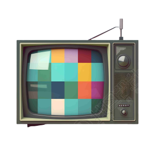 创意设计元素-经典电视机PNG素材