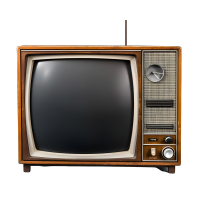 创意设计透明背景古老电视机图形素材