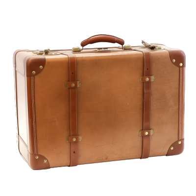 旧式手提行李箱透明背景PNG图形素材