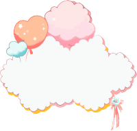 可爱气球云朵边框PNG创意素材