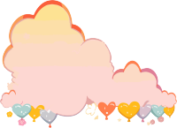 云形边框两只可爱气球PNG图案