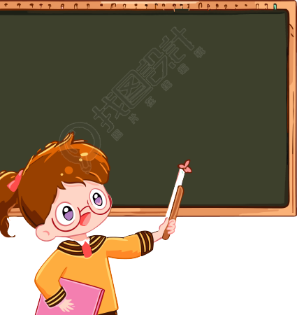 卡通学生黑板边框插画素材